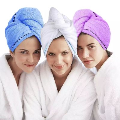 Custom logo haar handdoek Microfiber snel droog Microfiber haardrogen handdoek wrap voor vrouwen