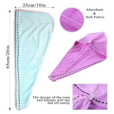 Custom logo haar handdoek Microfiber snel droog Microfiber haardrogen handdoek wrap voor vrouwen