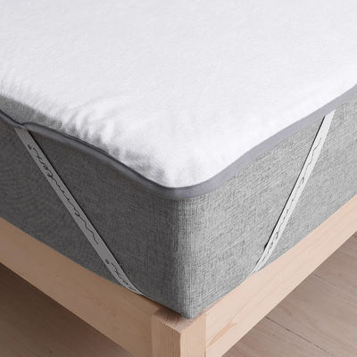 Gepersonaliseerde grootte Vaste witte kleur Waterdicht Terry Matras Beschermer met elastische banden