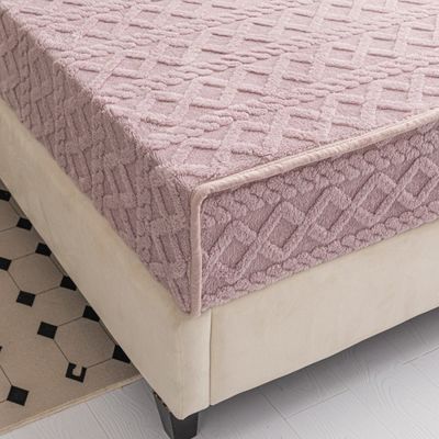 Eén stuk winter warm koraal fluweel beddek met niet-slip mat ideaal voor thuis