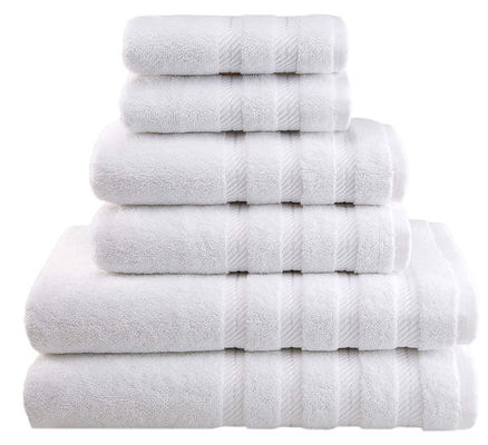 Antimicrobiële 6-stuk handdoek sets 2024 Design voor aangepaste kleur Luxe witte baddoeken