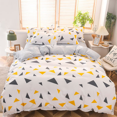 Gepersonaliseerde grootte Cartoon katoen-pure 4 stuk bed set voor kinderen in studenten slaapkamer