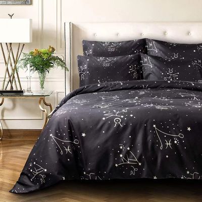 100% katoen microfiber huis hotel bruiloft beddengoed set met diagonaal afdrukken en kant bed rok