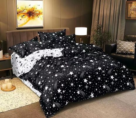 Luxe moderne logo bedden set 100% katoen microfiber case beddengoed set aangepast logo