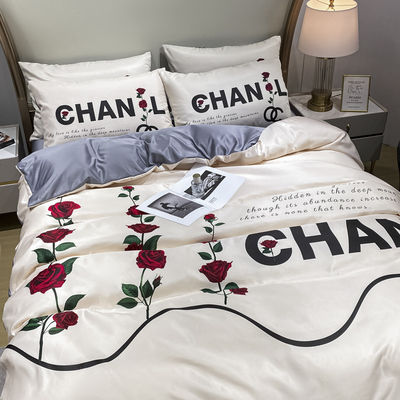 4 stuks king size beddengoed set 100% polyester luxe ontwerper dekbed