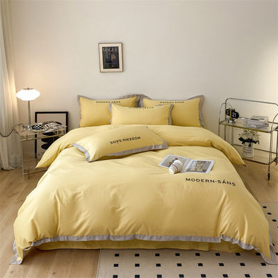 Alle seizoenen katoenen linnen weefsel zacht 4pcs plat geweven lakens beddengoed Set voor luxe beddengoed