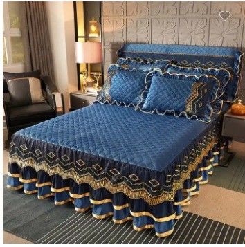 Hotel beddengoed sets Polyester vezel gevulde bloemplanten beddek bed bed bedden fitting rok lakens 3pcs beddek set
