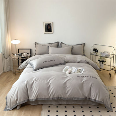 4pcs Cartoon Queen Printed Cotton Feeling Stof Bed Sheet Duvet Cover Set Gratis verzending