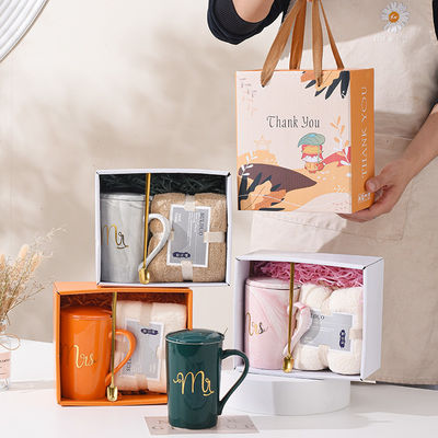Gravure Printing High Aesthetic Coral Velvet Handdoek Waterbekers Mugs Bruilofts souvenirs