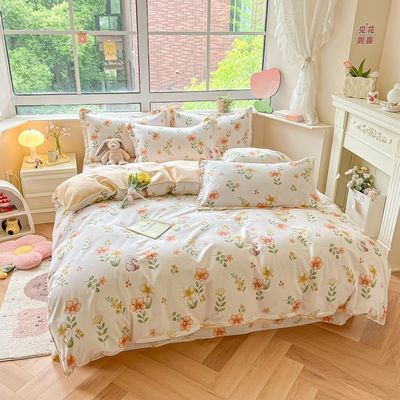 Huwelijk Vierdelige Kit Bedden Dekbed Dekbed Cartoon Cotton Bed Set Luxe beddengoed