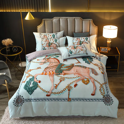 Digitaal drukken met diagonale patronen 4 PCS beddengoed sets Kleurvastheid 4