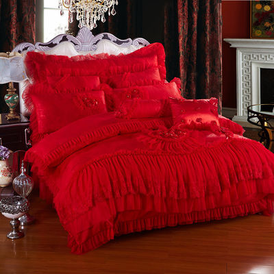 60 Count High End kant bedden Jacquard Stof Koningin 100% biologisch katoenen lakensets
