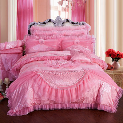 60 Count High End kant bedden Jacquard Stof Koningin 100% biologisch katoenen lakensets