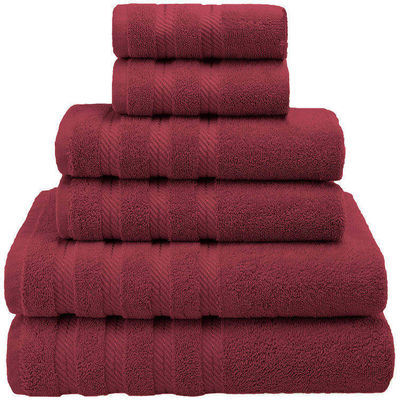 Custom private label luxe Dobby Border 100% katoenen handdoek voor volwassen badkamer douche