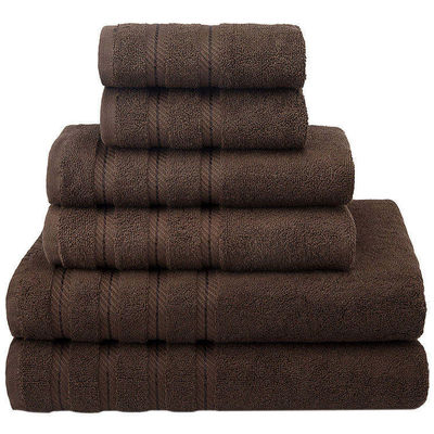 Custom private label luxe Dobby Border 100% katoenen handdoek voor volwassen badkamer douche