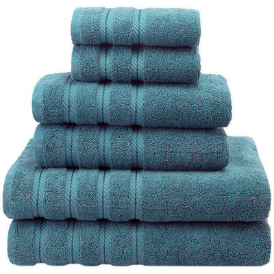 Custom private label luxe Dobby Border 100% katoenen handdoek voor volwassen badkamer douche