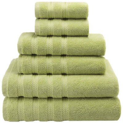 Custom private label luxe Dobby Border 100% katoenen handdoek voor volwassen badkamer douche