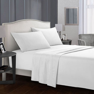 Custom Hotel Labels Duurzaam Custom Logo Wit Luxe Home Hotel Bed Sheet Bed Linen Set