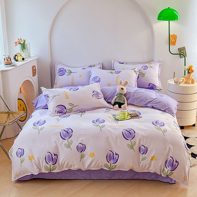 Reactief drukken eenvoudig bloemenpatroon polyester beddengoed voor luxe beddengoed