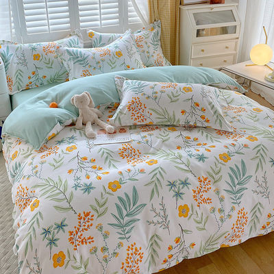 Reactief drukken eenvoudig bloemenpatroon polyester beddengoed voor luxe beddengoed