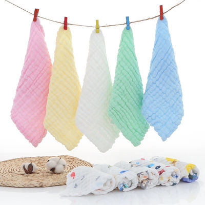Gepersonaliseerde biologische katoen mosselin baby handdoeken geburp stof 30x30cm 25x50cm in wit
