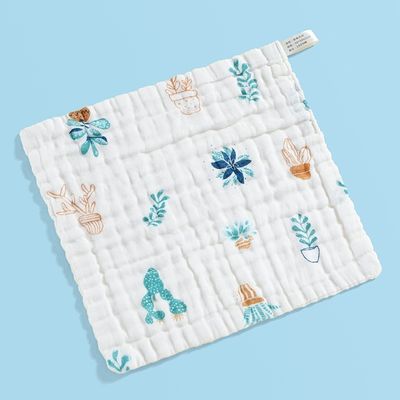 Gepersonaliseerde biologische katoen mosselin baby handdoeken geburp stof 30x30cm 25x50cm in wit