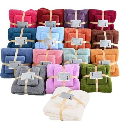 QUICK-DRY 400-600gm Super Absorberend Microfiber Coral Fleece Bad Towel Sets voor cadeau