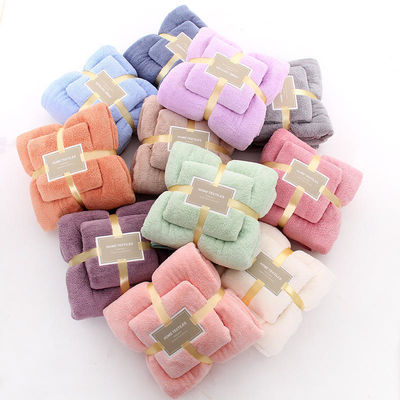 QUICK-DRY 400-600gm Super Absorberend Microfiber Coral Fleece Bad Towel Sets voor cadeau