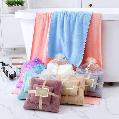 QUICK-DRY 400-600gm Super Absorberend Microfiber Coral Fleece Bad Towel Sets voor cadeau