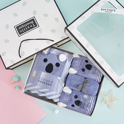 4 stukken badhanddoek set zachte aanraking handgezicht bedrukt luxe baddoek set bad het hele seizoen