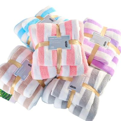 Verkoop solide kleur microfiber koraal vlies baddoek voor thuis