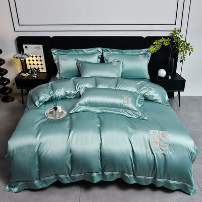 100% polyester tencel borduurbedden set 4pcs cadeaubon 1,5m 1,8m beddoek beddek