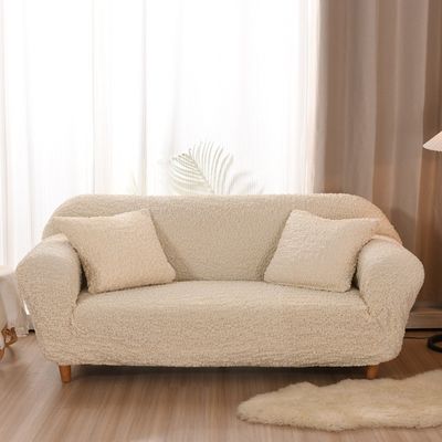 Rectangle Light Luxury Style Seersucker Solid Color Sofa Covers voor woonkamer Decor