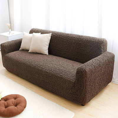 Rectangle Light Luxury Style Seersucker Solid Color Sofa Covers voor woonkamer Decor