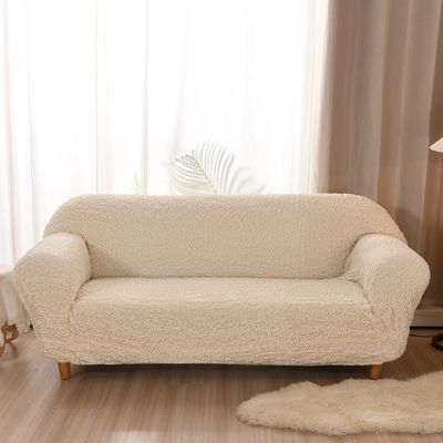 Rectangle Light Luxury Style Seersucker Solid Color Sofa Covers voor woonkamer Decor