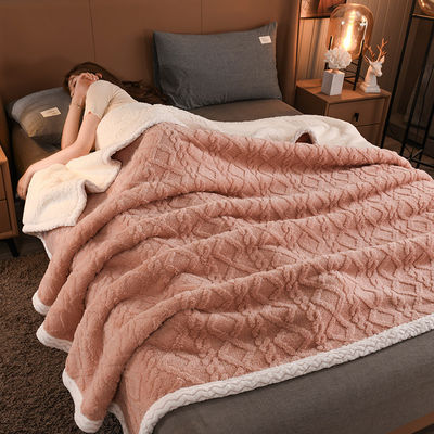 Luxe super dik Jacquard pluis overgrote Sherpa bed deken gooi voor behoeften
