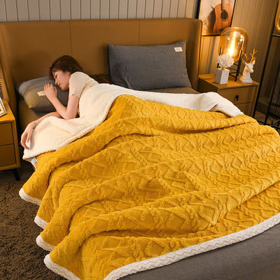 Luxe super dik Jacquard pluis overgrote Sherpa bed deken gooi voor behoeften