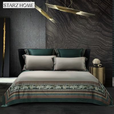 60S bloemenpatroon Custom Comforter Cotton Bed Sheets voor King Size Luxe Bed Set