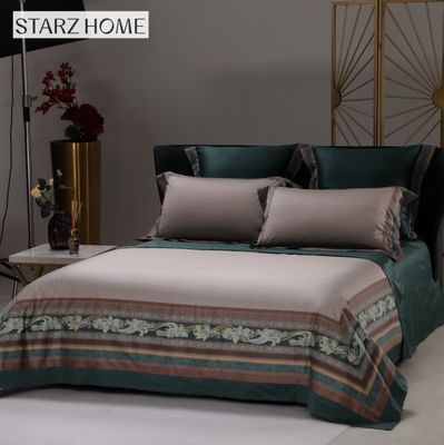 60S bloemenpatroon Custom Comforter Cotton Bed Sheets voor King Size Luxe Bed Set