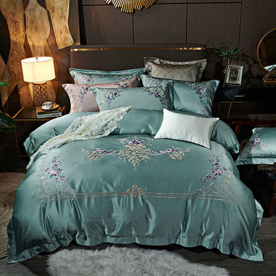Luxe Europese stijl satine zijde hotel beddengoed set met een prachtig jacquard ontwerp