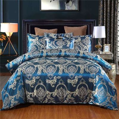 Europese stijl Rotary Screen Printing Satin beddengoed Set 3 4 6 7 Piece Cotton Sheet Kussen Hoesje Dekbed