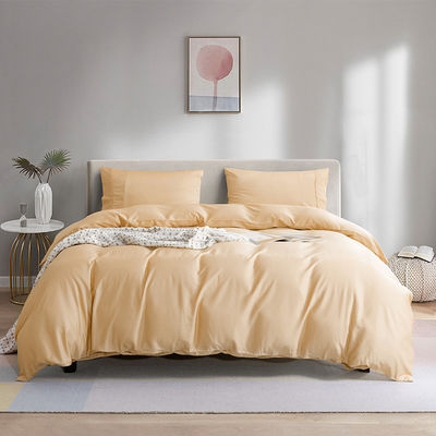 Custom 60S 300TC Solid Color Bamboe Fiber Bedden Set met Quilt Cover en kussens