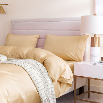 Custom 60S 300TC Solid Color Bamboe Fiber Bedden Set met Quilt Cover en kussens