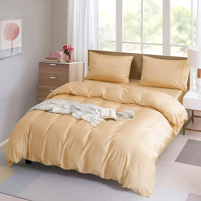 Custom 60S 300TC Solid Color Bamboe Fiber Bedden Set met Quilt Cover en kussens