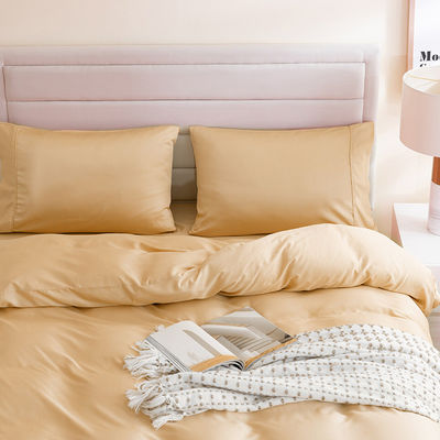 Custom 60S 300TC Solid Color Bamboe Fiber Bedden Set met Quilt Cover en kussens