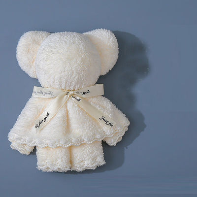 Kinder leeftijdsgroep 30x30cm Koralen fluweel Vlies Beer handdoek voor trouwgeschenken