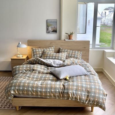 Retro-stijl schaakbord linnen dekbed bedden voor een chique en tijdloze look