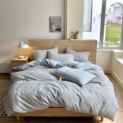 Retro-stijl schaakbord linnen dekbed bedden voor een chique en tijdloze look