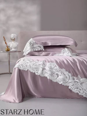 100% Moerbeien zijde 19 mm dekbed met kant High End trouwbedden