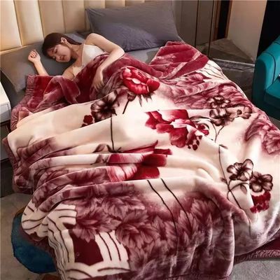 Superieure dubbele laag Warm Soft Luxury Print Blanket Huidvriendelijk Nap Slapen